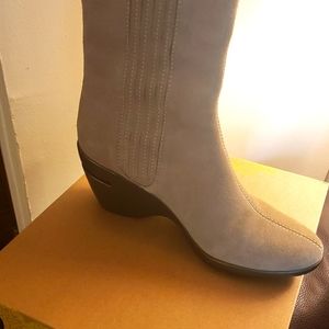 Cole Haan Nike Air Beige  Suede Wedge Booties Size 8